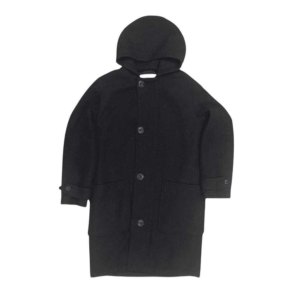 Lemaire X Uniqlo Women's Wool Blend Hooded Overcoat Black L